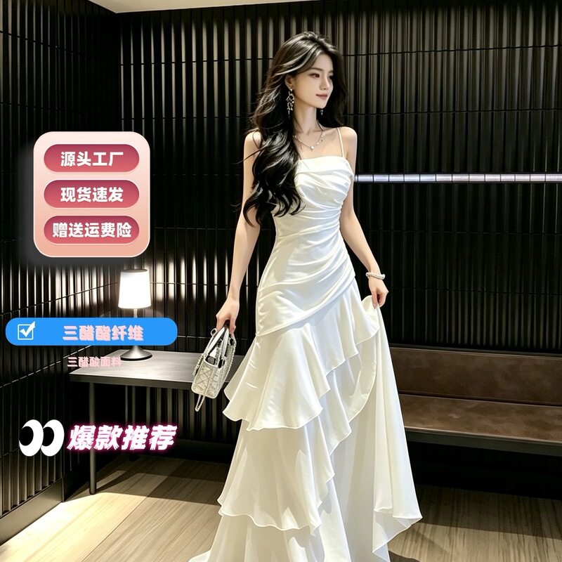 Women's Dress Summer 2025 New Style, Exquisitely Crafted, Slim-Fit, Flattering, Ruffled Long Gown Women's Dress Summer 2025 New Style, Exquisitely Crafted, Slim-Fit, Flattering, Ruffled Long Gown