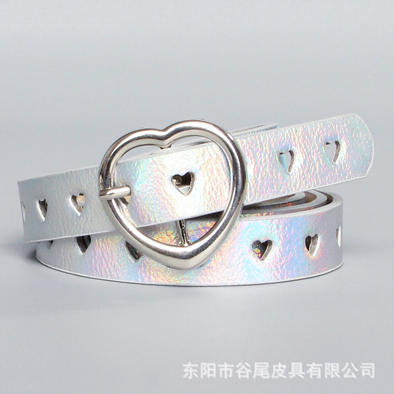 Estilo de comercio exterior personalizado Cinturón fino hueco creativo estrella de cinco puntas cinturón de diseño hueco en forma de corazón al por mayor femenino