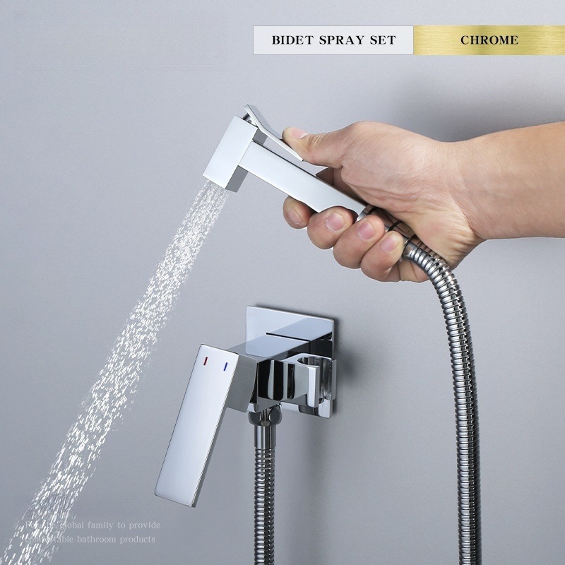 全銅製トイレスプレーガン蛇口トイレコンパニオンセット女性用洗浄スプレーガン1イン2アウト三角バルブブラケット|undefined