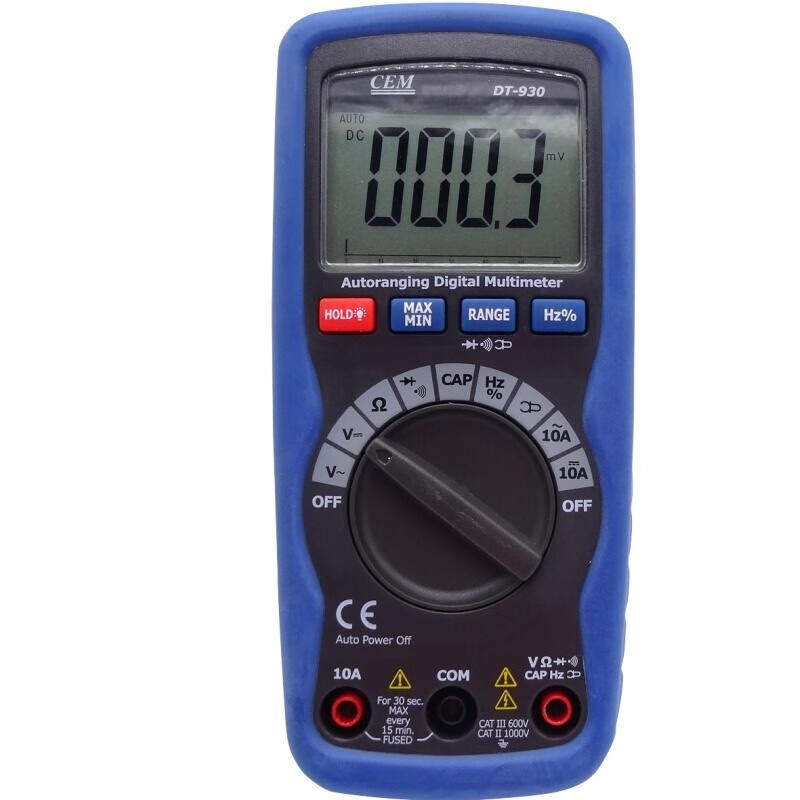 华盛昌(CEM)DT-930高精度防烧数字万用表 便携式交直流电压电流表