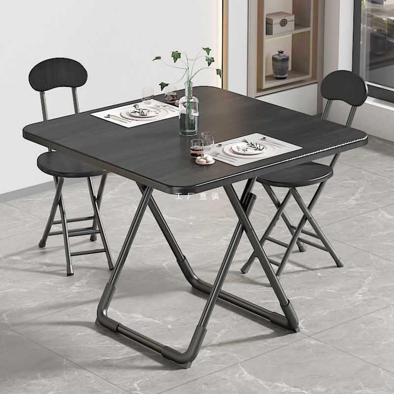 Household small foldable table for rent apartment dining fast eating fire pit table leisure table chair set round table