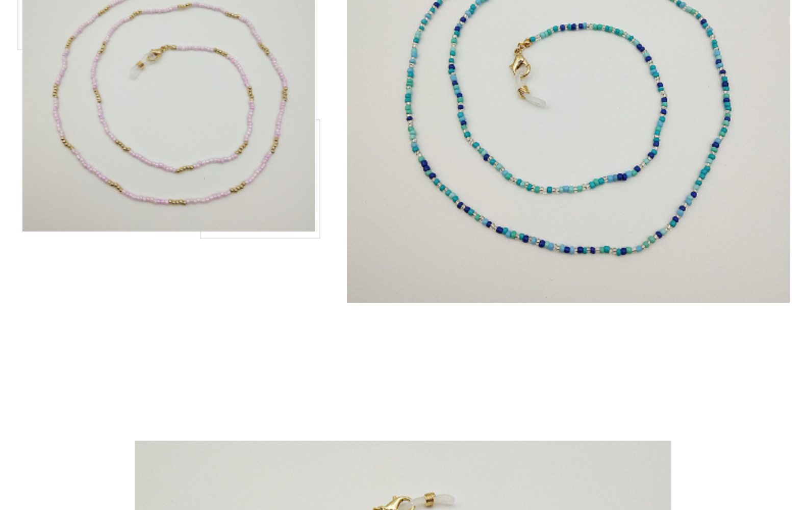 Original Design Round Glass Beads Metal Women's Glasses Chain display picture 4