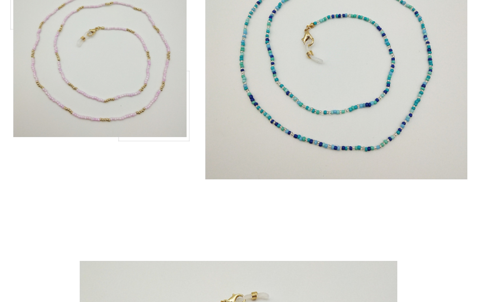 Round Pattern Original Design Round Glass Beads Metal Women's Glasses Chain