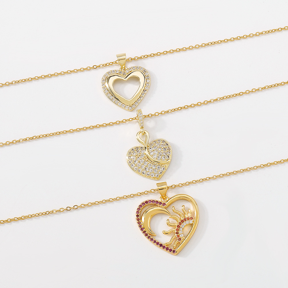 geometric niche love necklace hollow micro-inlaid irregular necklace