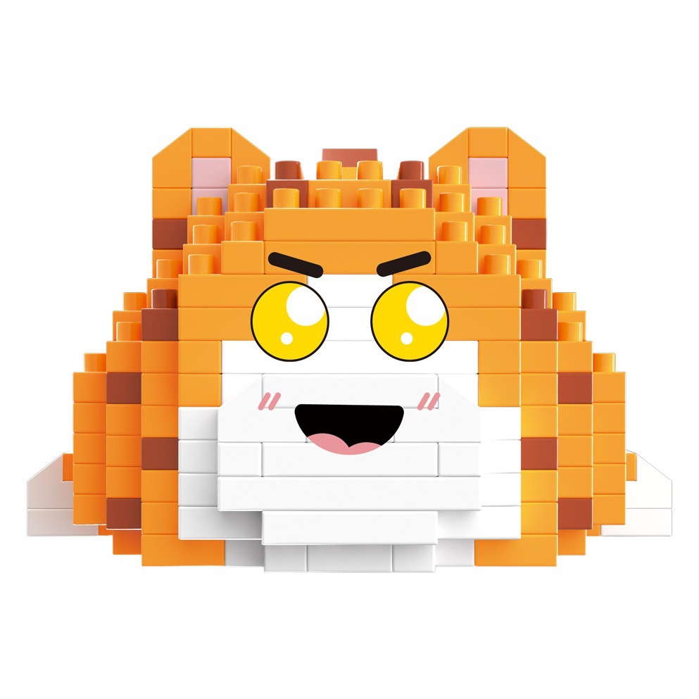 Anggaole compatible con Lego lindo en línea popular gato papá dibujos animados fortuna gato decoración juguetes para niños al por mayor