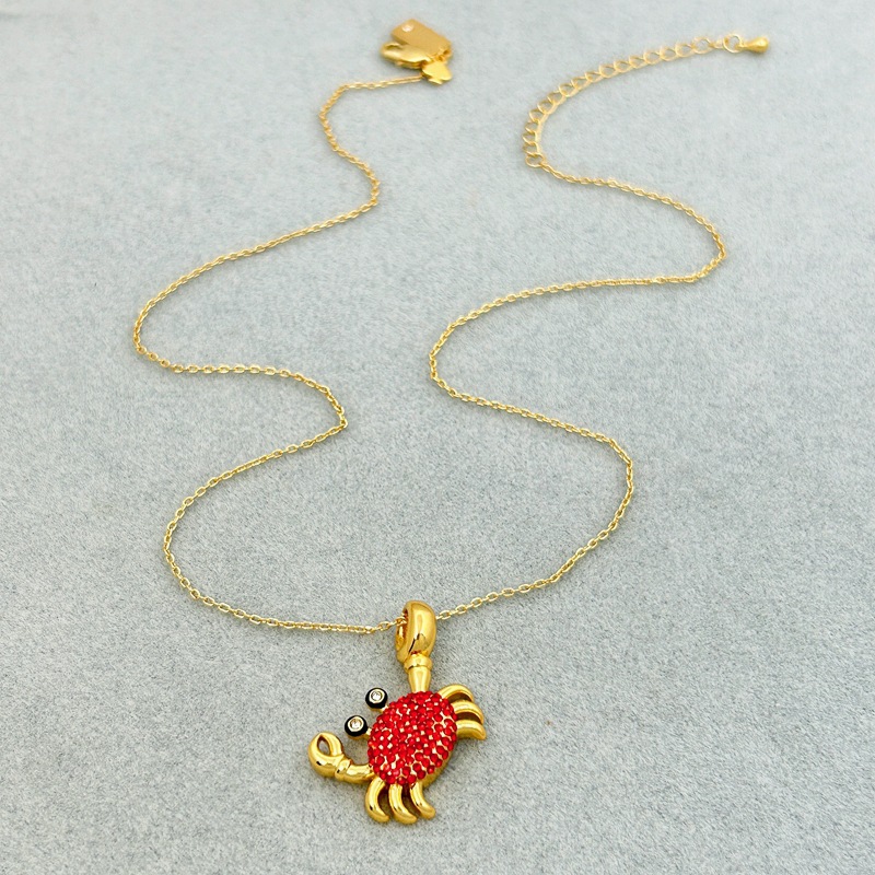 Women's Gender 1 Pair Cute Japanese Style Crab Plating Brass Zircon Ear Studs