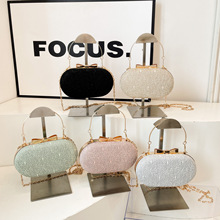 跨境2025新款秋小众宴会手拿包礼服哈密瓜纹晚装包包欧美派晚宴包