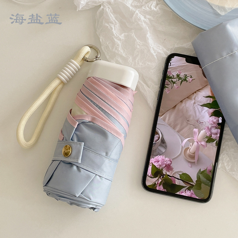 見栄えの良い、超軽量でコンパクトな 40% off ミニ日傘、晴雨兼用、女性用ポータブルダブルカラーグル日焼け止め UV|undefined