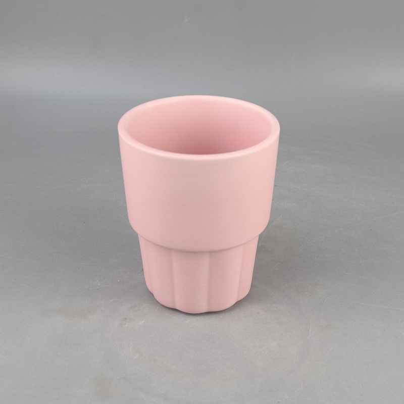 Transfronterizo simple de temperatura media de cerámica macarrón taza de enjuague bucal taza de picnic al aire libre taza de cerámica de color sólido