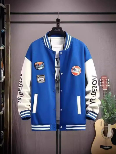 Cross-border autumn and spring jacket for men—trendy brand baseball uniform hoodie, stylish and sporty, dropshipping available.