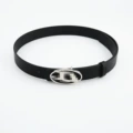 2.8cm Matte Silver Buckle + Black Belt