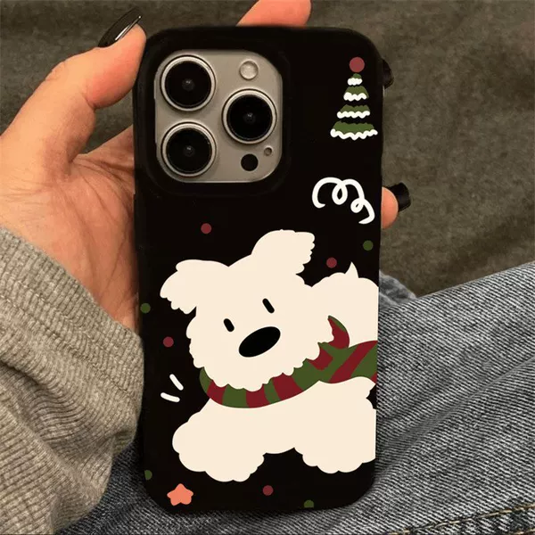 Jelly-Scarf White Dog