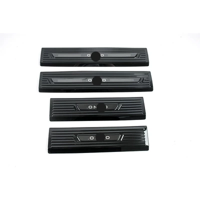 Suitable for 25 Models of Dekorativ pedal başlıqları - 4-pieces-of-inner-sill-strips-stainless-steel-black-titanium-brushed-suitable-for-2025-ledao-l90