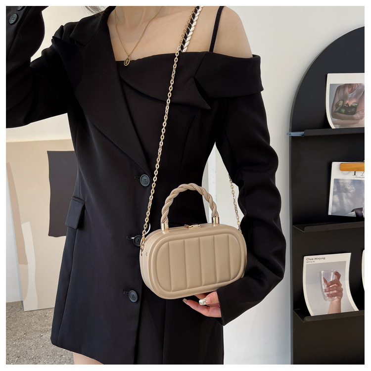 Women's Twisted Handle Chain Shoulder Crossbody Bag, Elegant Style_voghion.com