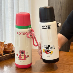双饮朱迪爱莎儿童保温杯 316不锈钢学生上学专用便携水杯运动水壶