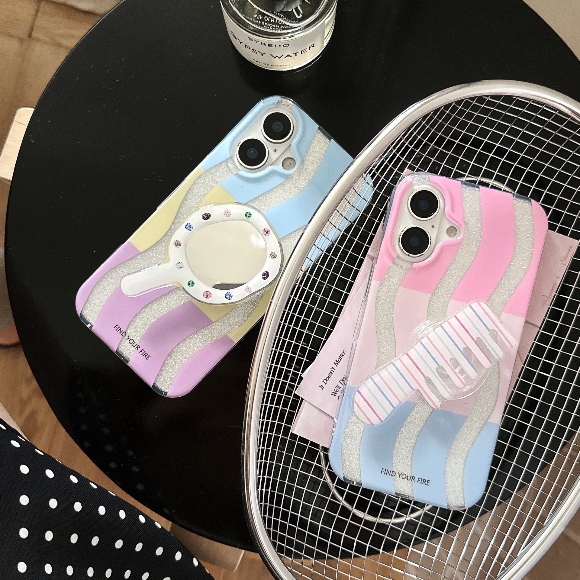 Rayas onduladas de color de nicho para Apple 16Pro funda para teléfono móvil 15ProMax peine 14/13 nuevo 16PM