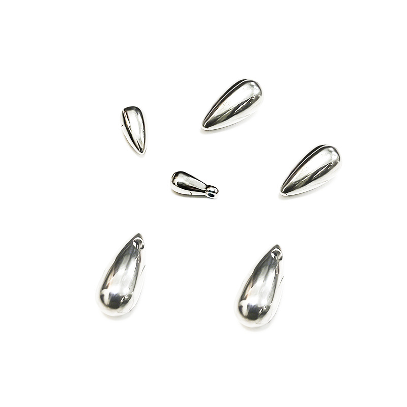 Pendant stainless steel drop-shaped, beads, bracelet handmade, accessory, punk style, DIY