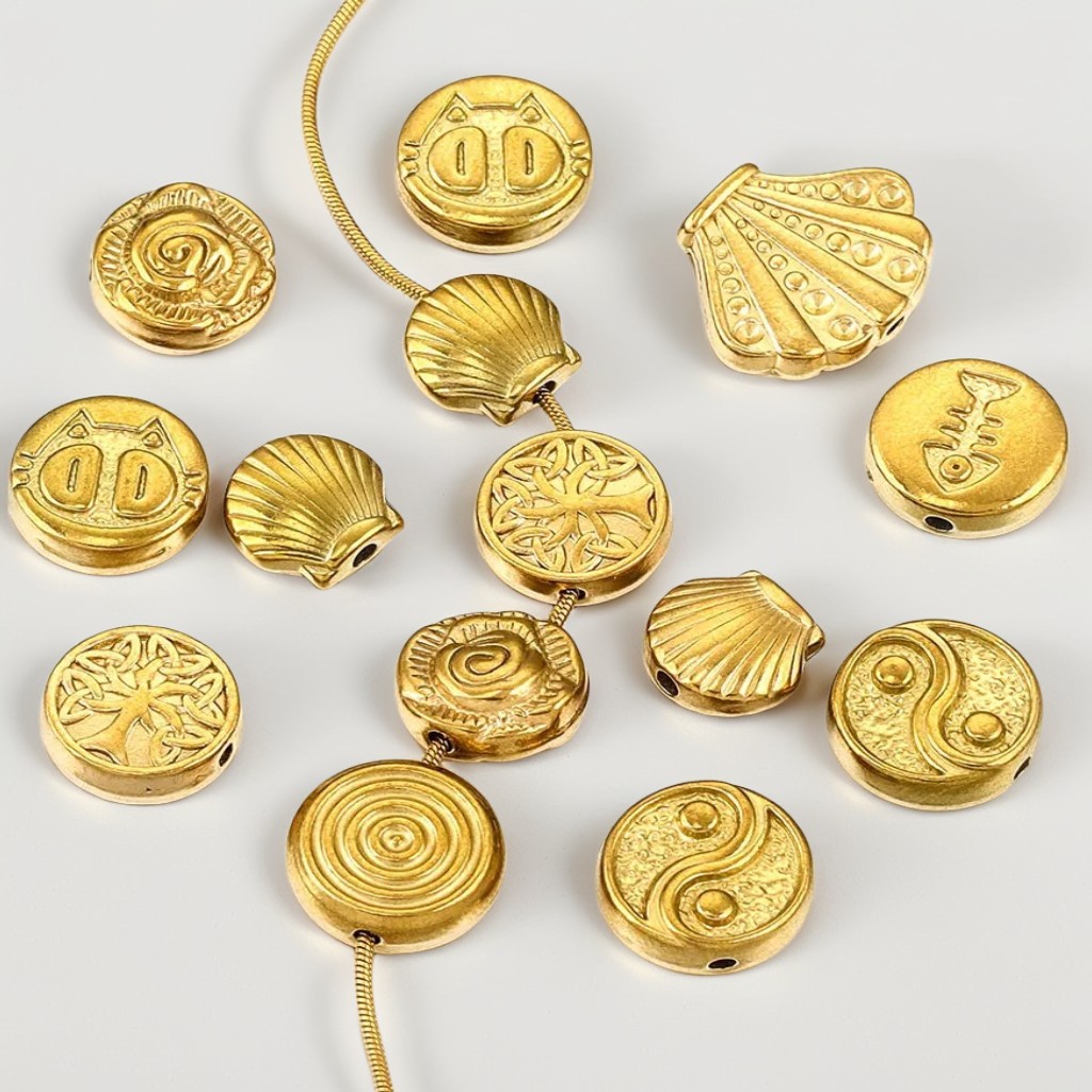 Fundición de acero inoxidable fundición a presión cuentas perforadas de agujeros grandes collar de bricolaje pulsera joyería de retención de color transfronterizo fábrica de cuentas al por mayor