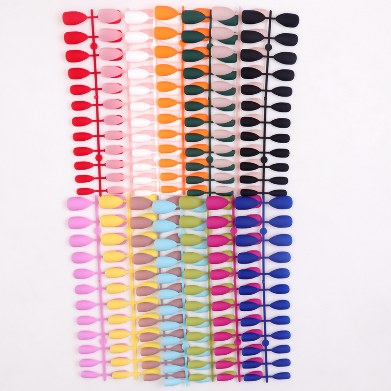 Matte Pointed Nail Strips, Eagle Beak Nails, Water Drop Nails, Almond Nails, Pointed Nails, Matte Manicure, Colorful Nail Tips, Short Style