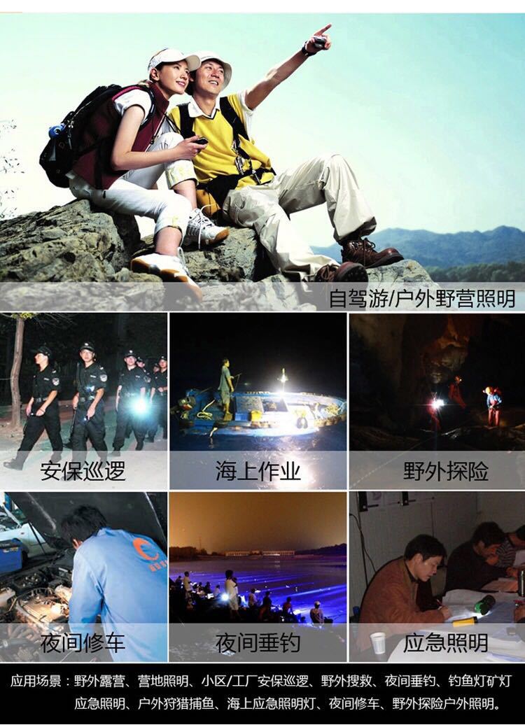 Wholesale LED high-brightness flashlight, rechargeable, multi-purpose, long-range, portable, ultra-bright, small mini tail light for home use and camping
