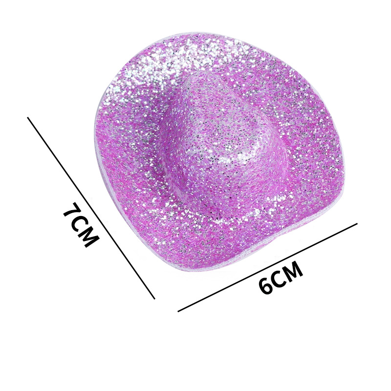 Accesorios de muñecas fluorescentes de color fantasma polvo parpadeante sombrero denim tela de varios sombreros mixtos multicolores