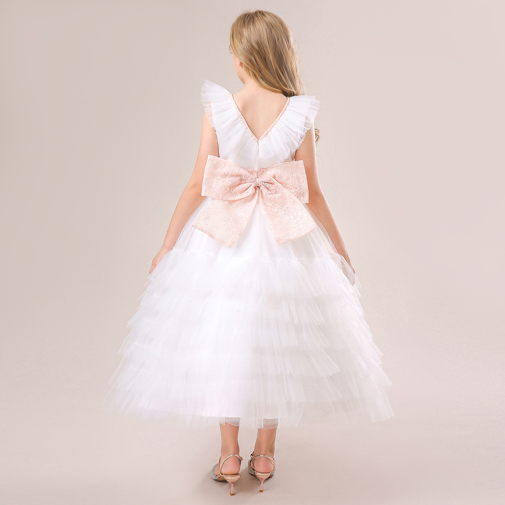 Europa y América Amazon nueva niña vestido princesa vestido en los niños de hilo neto terciopelo piano vestido de noche vestido