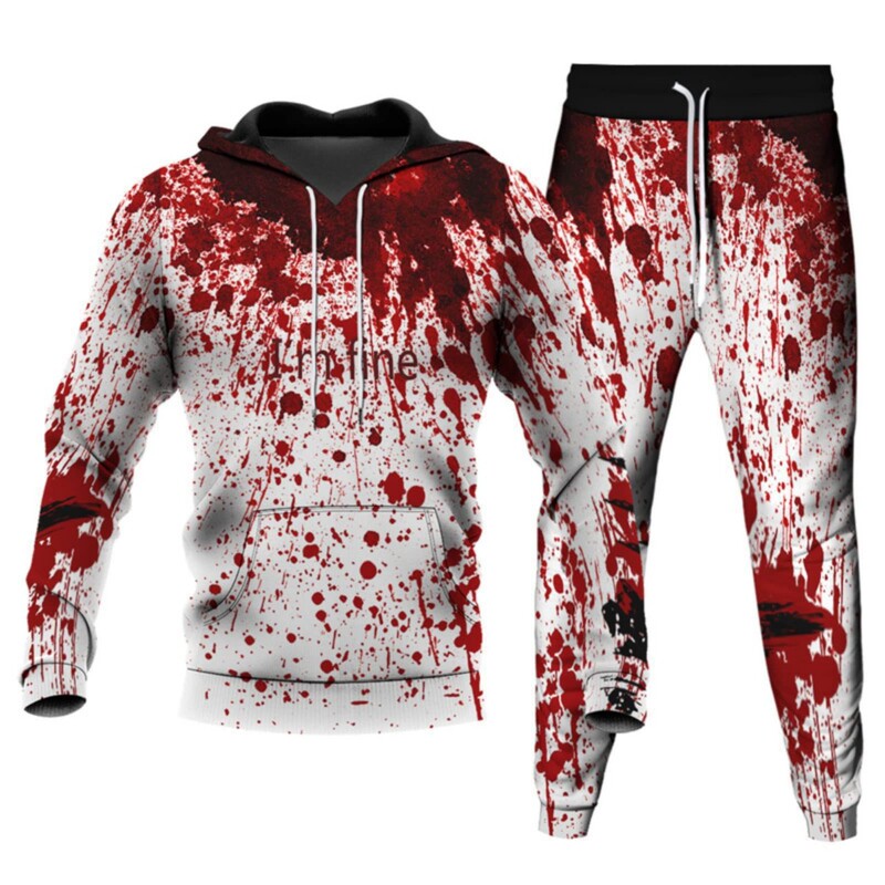 Cross-Border Temu Aliexpress Unisex Halloween Hoodie and Pants Two-Piece Set 3D Printed Outfit Holiday Clothing Cross-Border Temu Aliexpress Unisex Halloween Hoodie and Pants Two-Piece Set 3D Printed Outfit Holiday Clothing