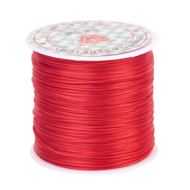 Suministro 0,8mm cuentas de cristal planas hilo elástico extensión del pelo accesorios DIY material de cuentas cuerda pulsera cuerda al por mayor