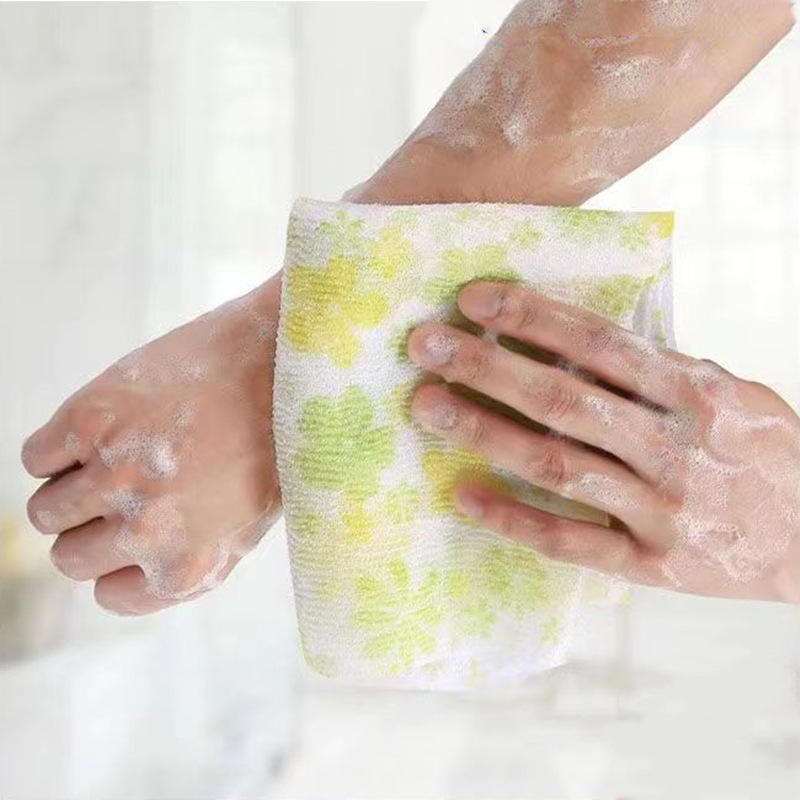 Nueva Toalla de baño de nylon larga Toalla de baño jacquard no encogimiento baño de burbujas coreana Tire hacia atrás Toalla de baño