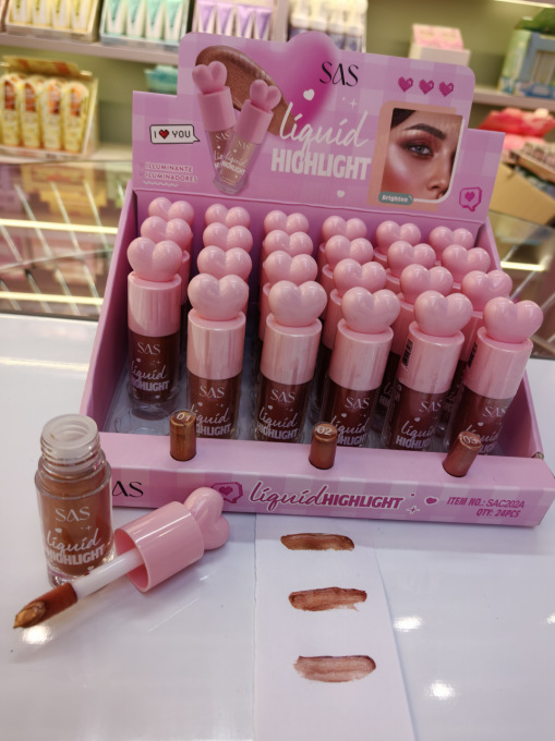 (caja de exhibición) SAS venta caliente transfronteriza líquido brillante, hidratante, reparador de belleza, rojo brillante al por mayor SAC202A + B