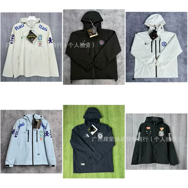 2025 Brazil Neymar Same Style Jacket Hooded Windbreaker Casual Pre-Match Training Suit Football Suit Jacket