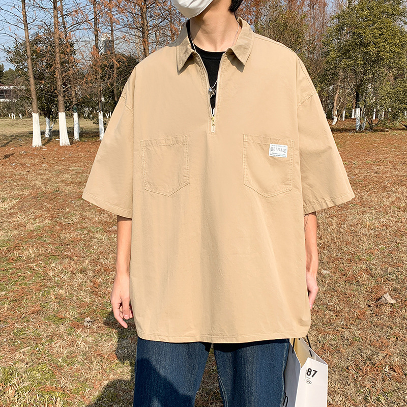 Moda coreana 2024 nuevo estilo coreano estilo de Hong Kong camiseta de manga corta para hombres solapa camisa POLO moda coreana para hombres