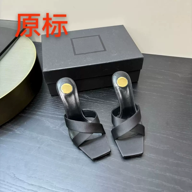 2025 новый высокий уровень кроссовер металлический и шелковый женский тапки на каблуках модные сексуальные туфли на высоком каблуке женские