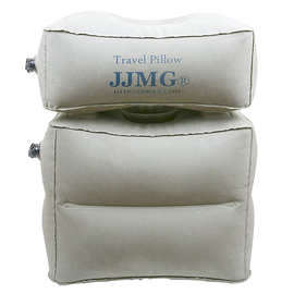 厂家直供PVC植绒充气旅行充气脚垫飞机高铁保暖足踏脚垫三层脚垫