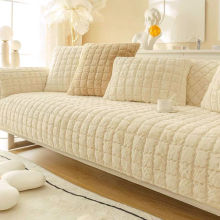 冬季加厚沙发垫防滑保暖法莱绒坐垫靠背扶手通用款跨境亚马逊
