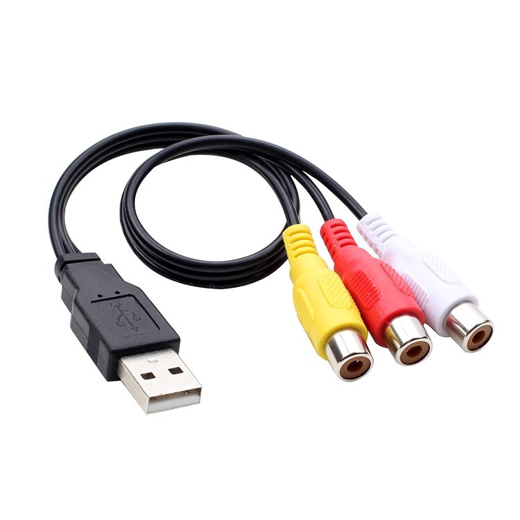 USB to 3Rca Female Av Audio Cable Male to Female USB to Three Rca Cable One to Three Male to Three Female Cable