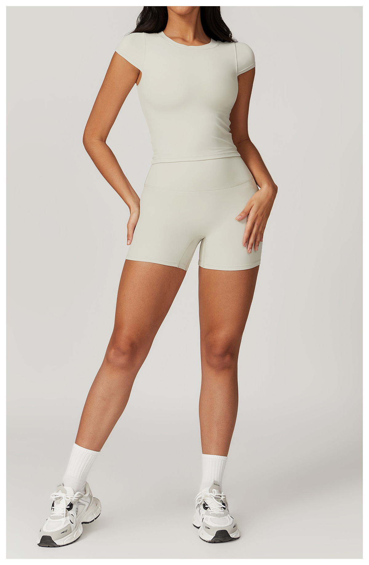 Women's Sport Style Solid Color Nylon Spandex Round Neck Tracksuit Vest Leggings display picture 66