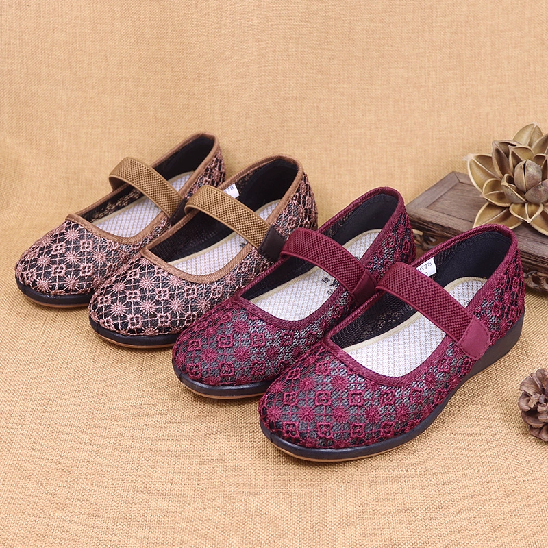Нескользящие маленькие ножки старуха обувь старая пекинская обувь из ткани весенняя летняя мама пожилая обувь женская обувь маленький код обувь пожилой человек одиночная обувь