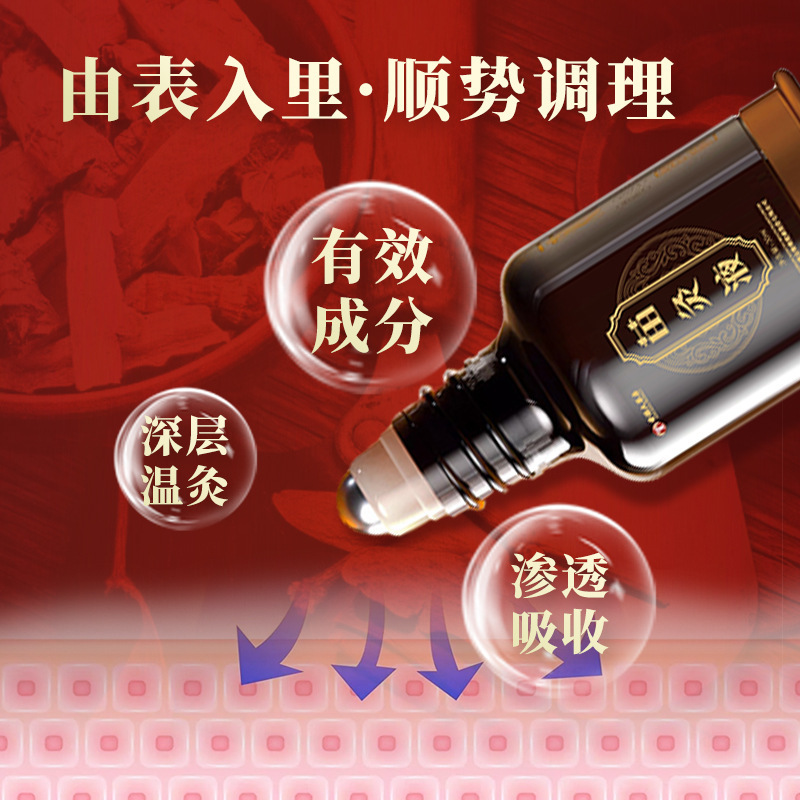 香港大薬局苗灸液 30ml ロールオン式漢方透骨液 肩・腰・脚・背中・関節マッサージ灸液|undefined