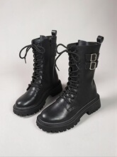 Y 76408 Buckle Side Zipper Martin Boots Ƥ��������ѥ �羳ר