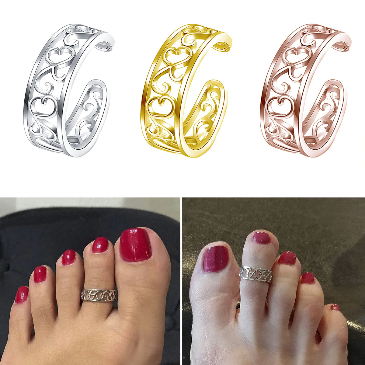 Ring stainless steel for toes