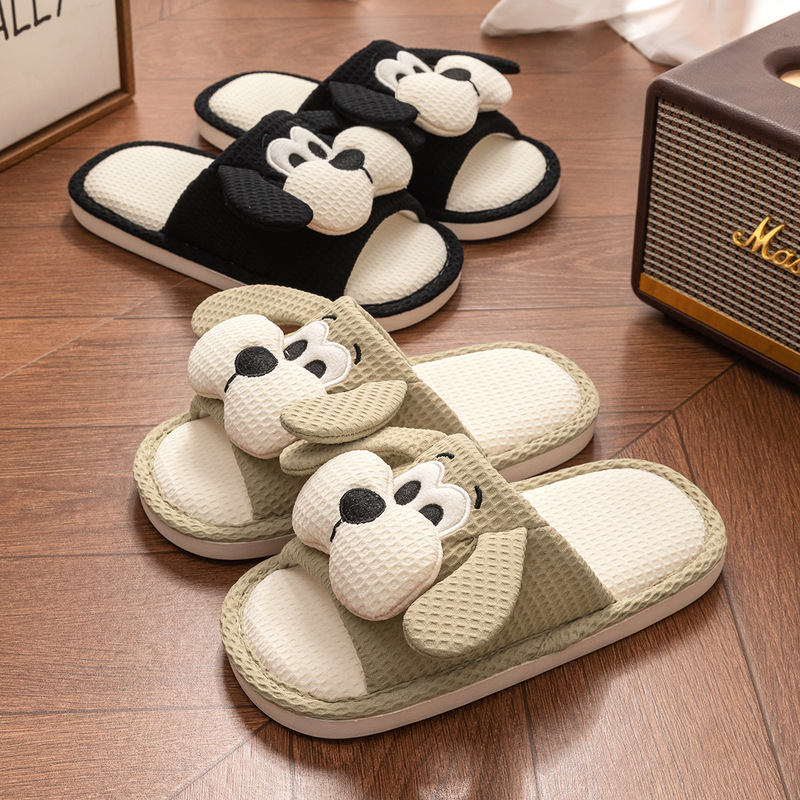 Clearance Cartoon Dog Open-Toe Slippers for Spring and Autumn Indoor Home Use, All-Season Cotton and Linen Slippers for Women, Cute Slippers Clearance Cartoon Dog Open-Toe Slippers for Spring and Autumn Indoor Home Use, All-Season Cotton and Linen Slippers for Women, Cute Slippers