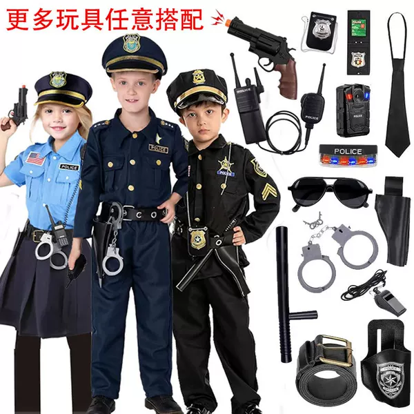 Cross Border Halloween Kids Police Costume suit Role Play Performance Cosmetic Party cosplay Police Costume