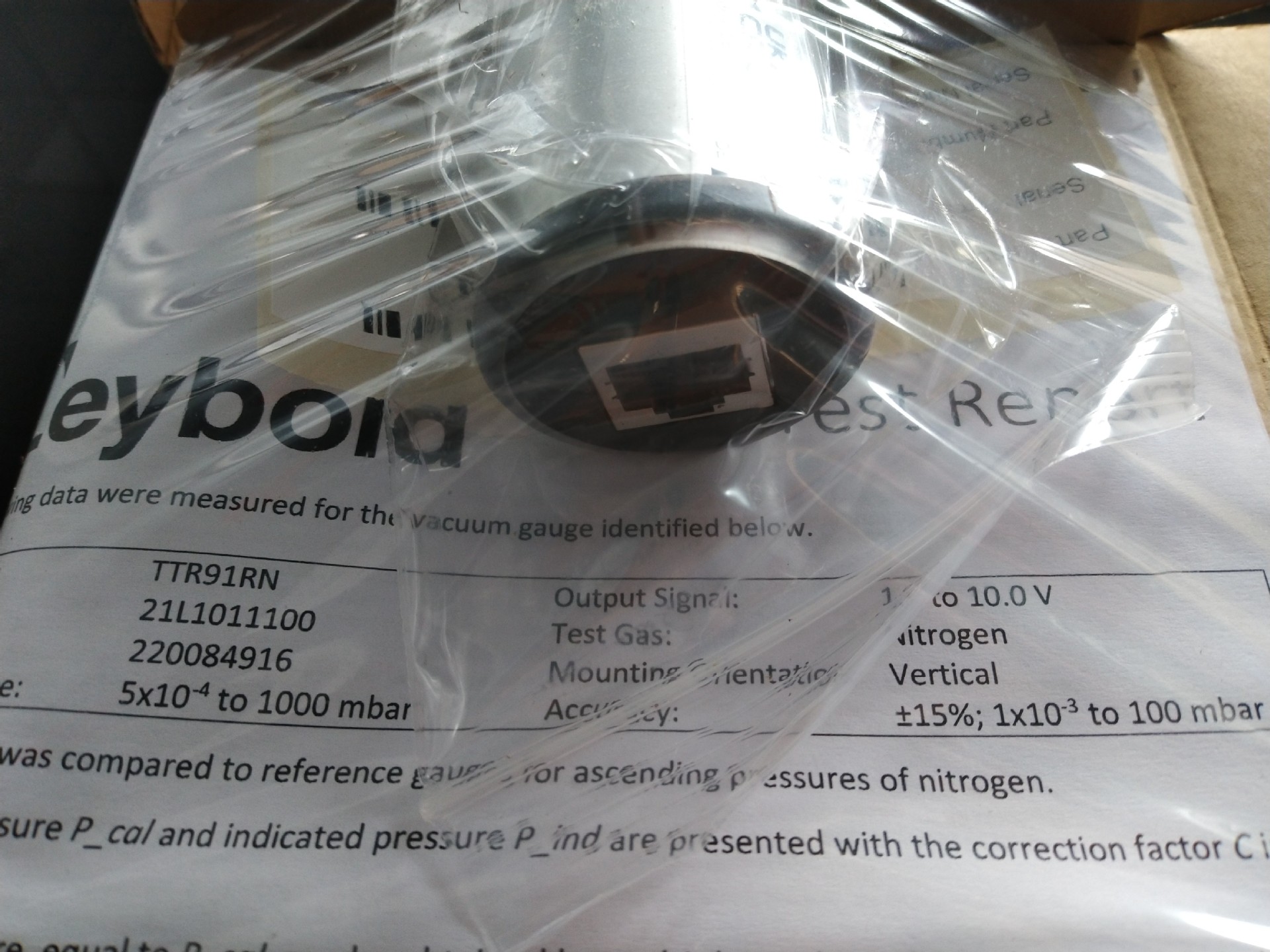 21L1011100/TTR91RN/莱宝/全新原装/皮拉尼规管/真空计/真空变送