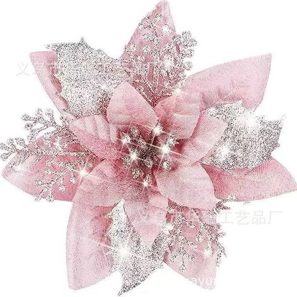 Cross border silver pink gold powder Christmas flowers Christmas…