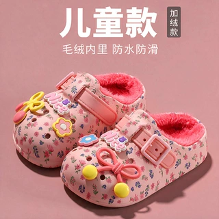 冬季儿童棉拖鞋女童保暖加绒防水居家防滑公主中小童宝宝包跟棉鞋