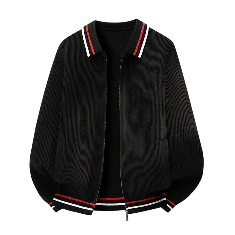 Authentic Tommy Hilfiger men's new autumn/winter knit cardigan, casual and versatile sweater with a zipper and a stand-up collar, made of wool Authentic Tommy Hilfiger men's new autumn/winter knit cardigan, casual and versatile sweater with a zipper and a stand-up collar, made of wool