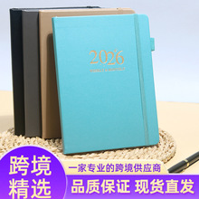 跨境2026年日程本新款计划本绑带周记本笔记本A5周记本皮面日历本