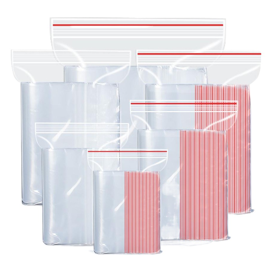 Bolsa ziplock pe bolsa de plástico transparente con sellado bolsa sellada de alimentos bolsa de embalaje ziplock 20 bolsillo sellado de seda al por mayor