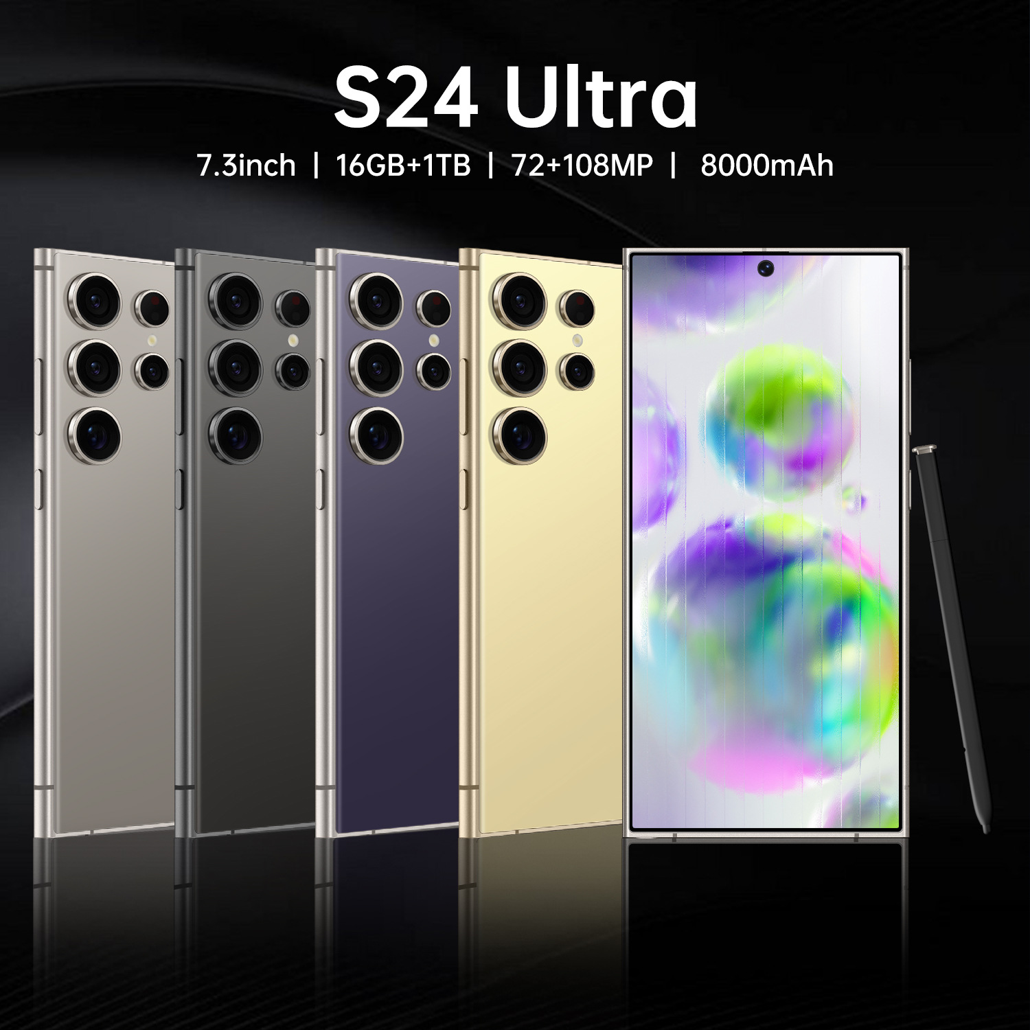 跨境手机S24 Ultra 内置笔7.3寸大屏 安卓14外贸热销爆款智能手机